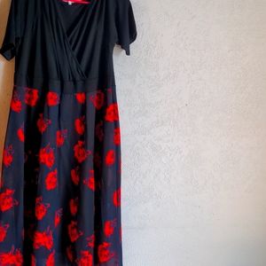 Red and Black floral Valentine's day dress